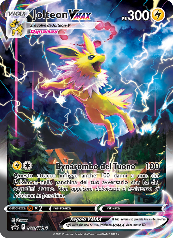 Jolteon VMAX SWSH184 — SPSC Promo (Italian Pokémon TCG card)