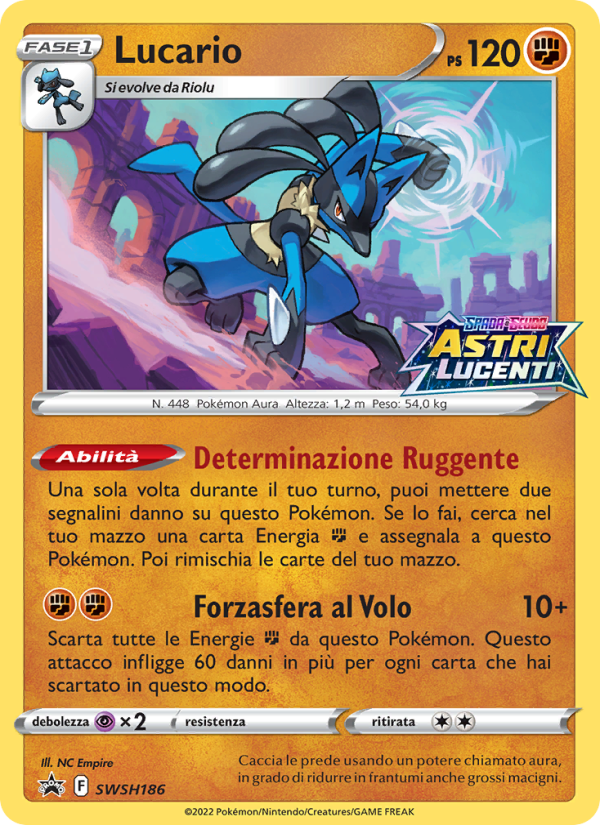 Lucario SWSH186 — SPSC Promo (Italian Pokémon TCG card)