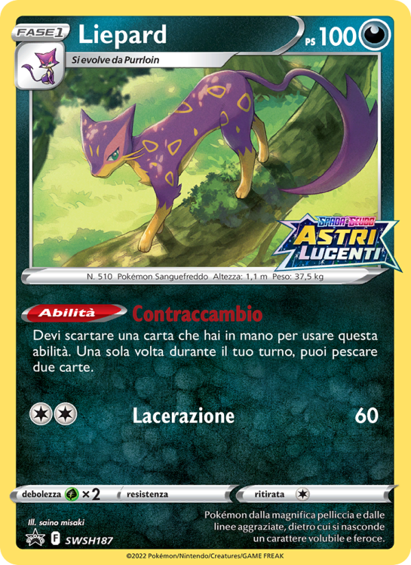 Liepard SWSH187 — SPSC Promo (Italian Pokémon TCG card)