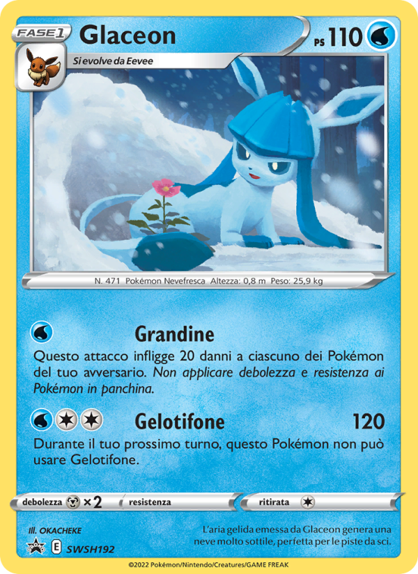 Glaceon SWSH192 — SPSC Promo (Italian Pokémon TCG card)