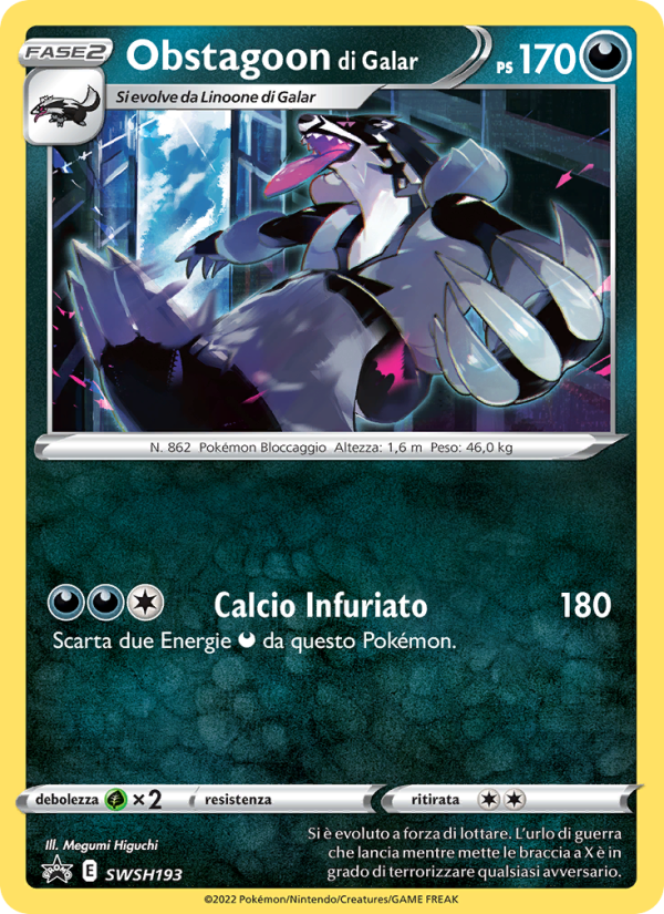 Obstagoon di Galar SWSH193 — SPSC Promo (Italian Pokémon TCG card)