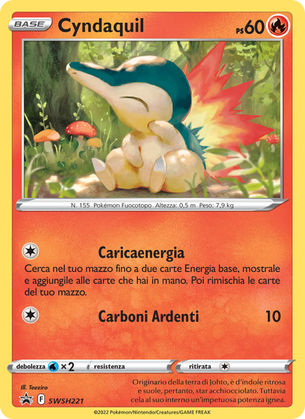 Cyndaquil SWSH221 — SPSC Promo (Italian Pokémon TCG card)