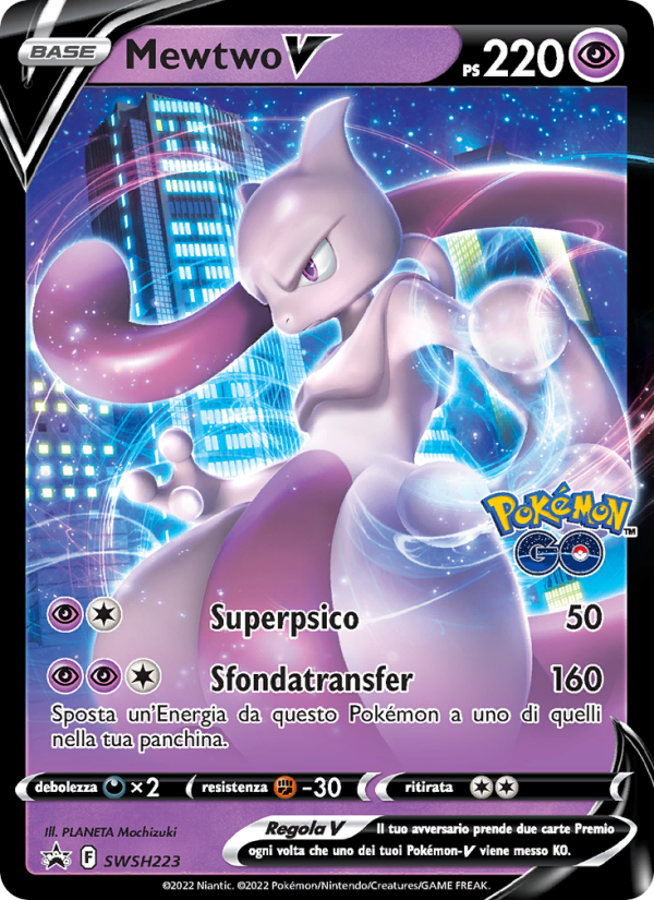 Mewtwo V SWSH223 — SPSC Promo (Italian Pokémon TCG card)