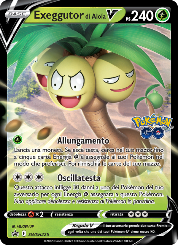 Exeggutor di Alola V SWSH225 — SPSC Promo (Italian Pokémon TCG card)
