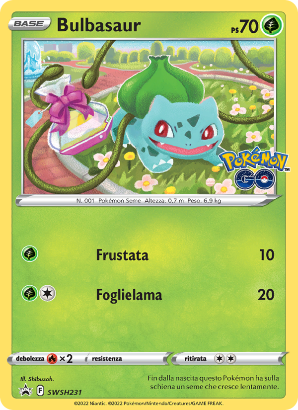Bulbasaur SWSH231 — SPSC Promo (Italian Pokémon TCG card)