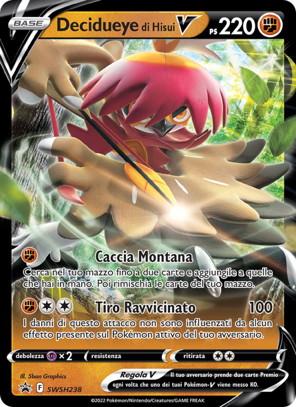 Decidueye di Hisui V SWSH238 — SPSC Promo (Italian Pokémon TCG card)