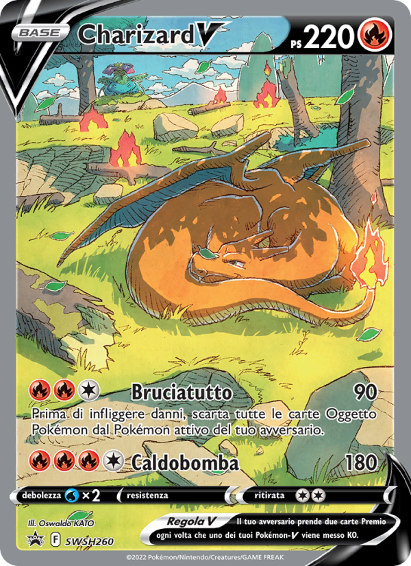 Charizard V SWSH260 — SPSC Promo (Italian Pokémon TCG card)