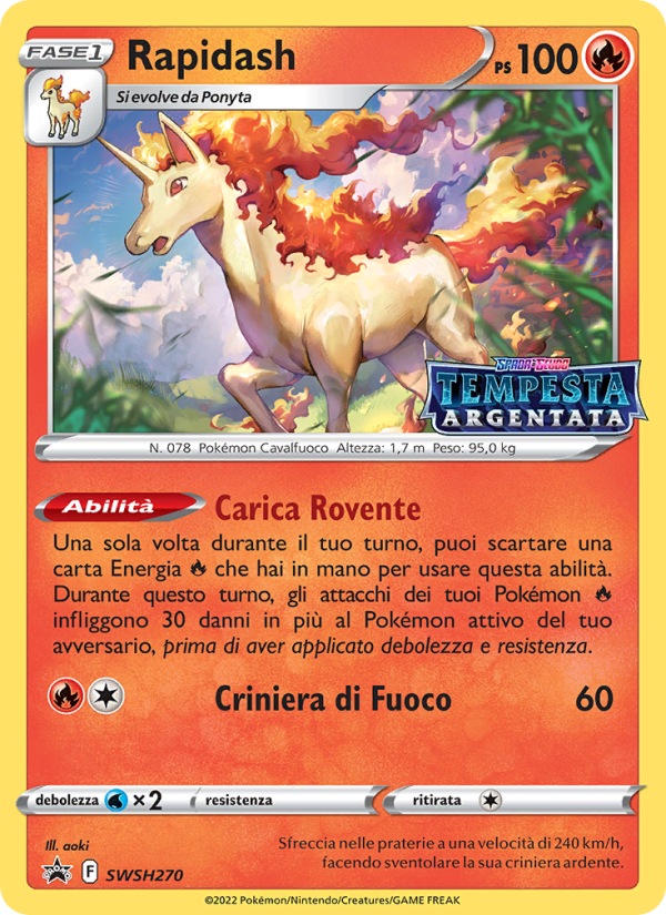 Rapidash SWSH270 — SPSC Promo (Italian Pokémon TCG card)