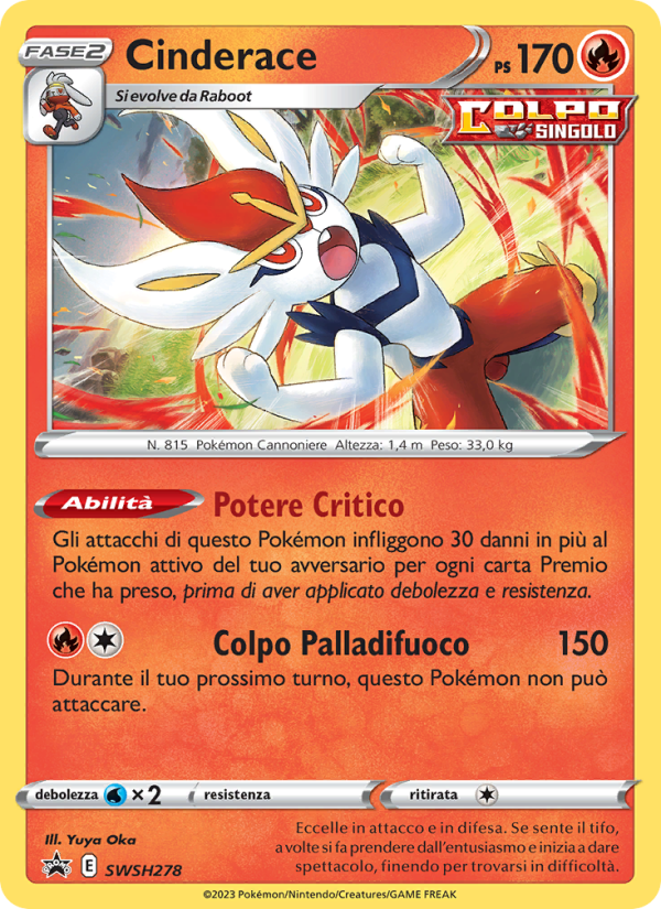 Cinderace SWSH278 — SPSC Promo (Italian Pokémon TCG card)