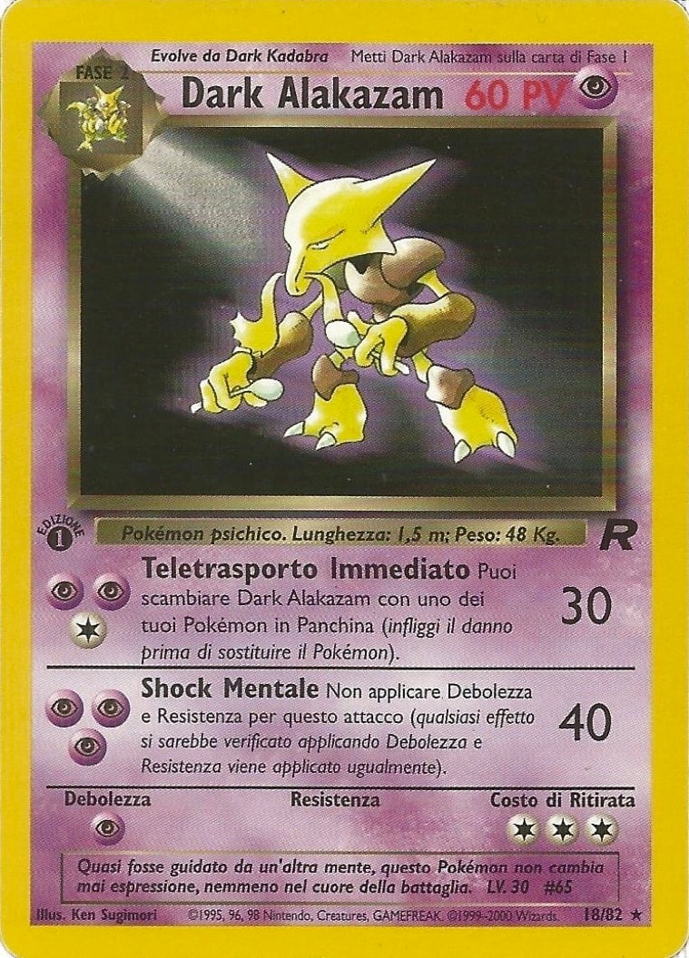 Dark Alakazam 018 — Team Rocket (Italian Pokémon TCG card)