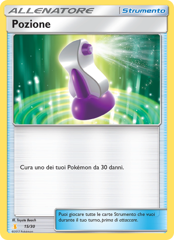 Pozione 015/30 — Sole e Luna trainer Kit (Alolan Raichu) (Italian Pokémon TCG card)