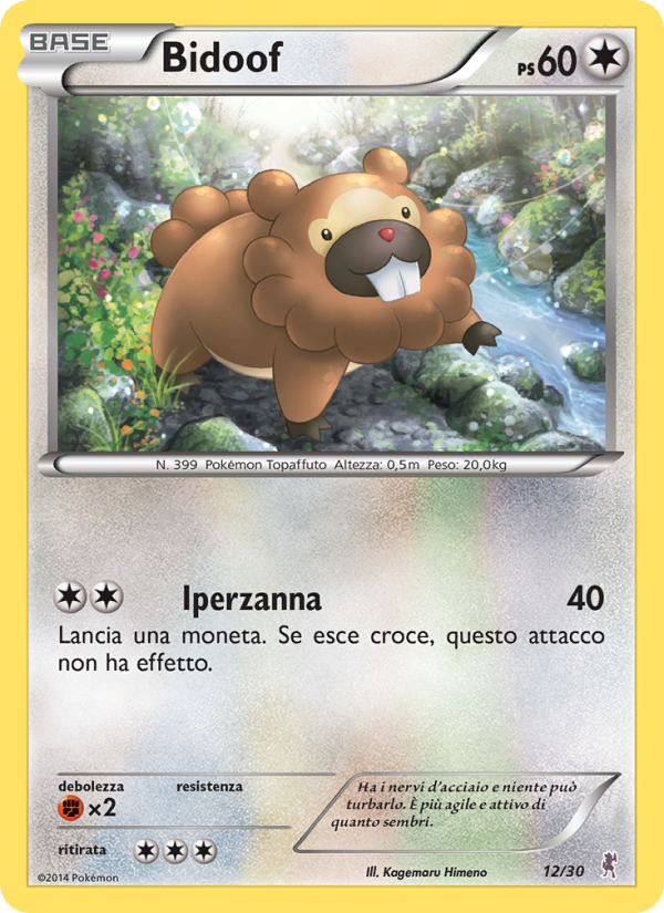 Bidoof 012/30 — XY trainer Kit (Bisharp) (Italian Pokémon TCG card)