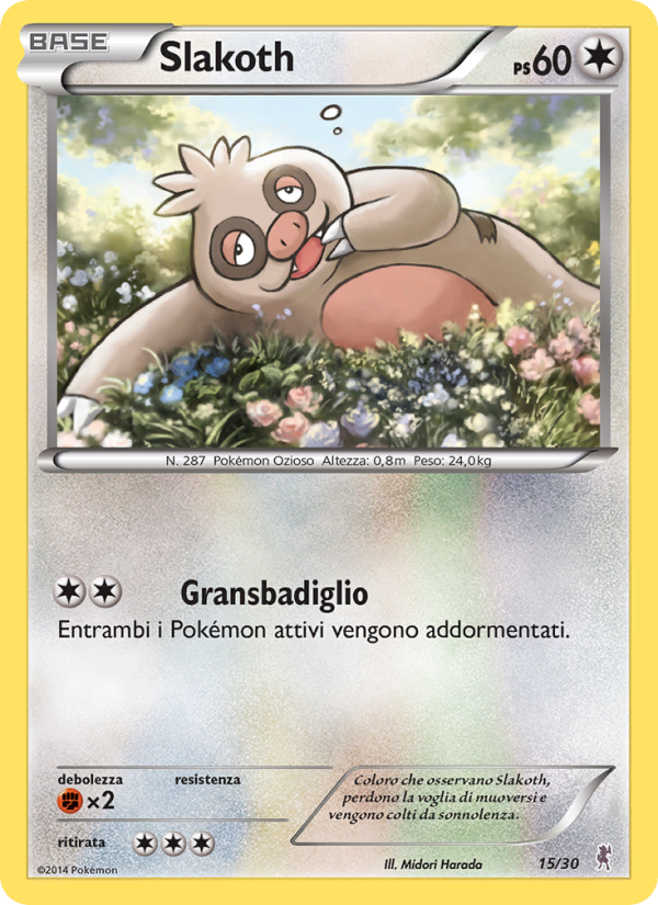 Slakoth 015/30 — XY trainer Kit (Bisharp) (Italian Pokémon TCG card)