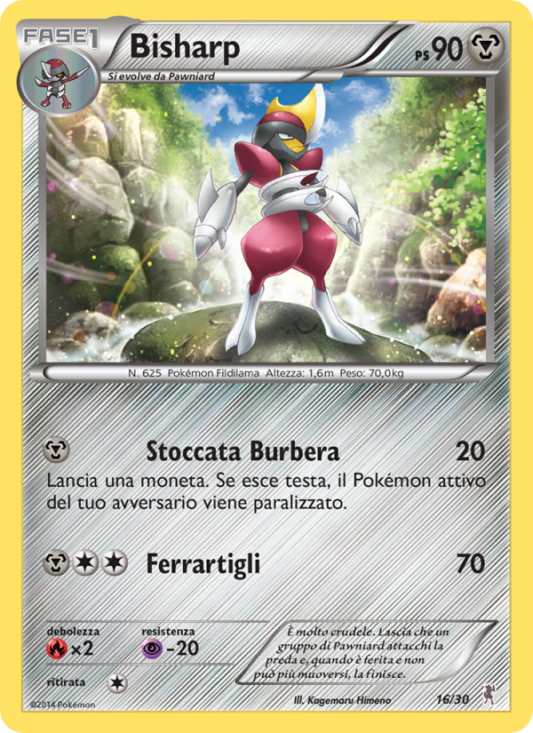 Bisharp 016/30 — XY trainer Kit (Bisharp) (Italian Pokémon TCG card)