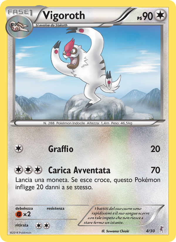 Vigoroth 004/30 — XY trainer Kit (Bisharp) (Italian Pokémon TCG card)