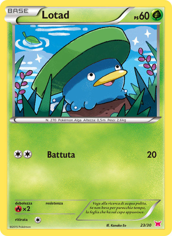 Lotad 023/30 — XY trainer Kit (Latias) (Italian Pokémon TCG card)