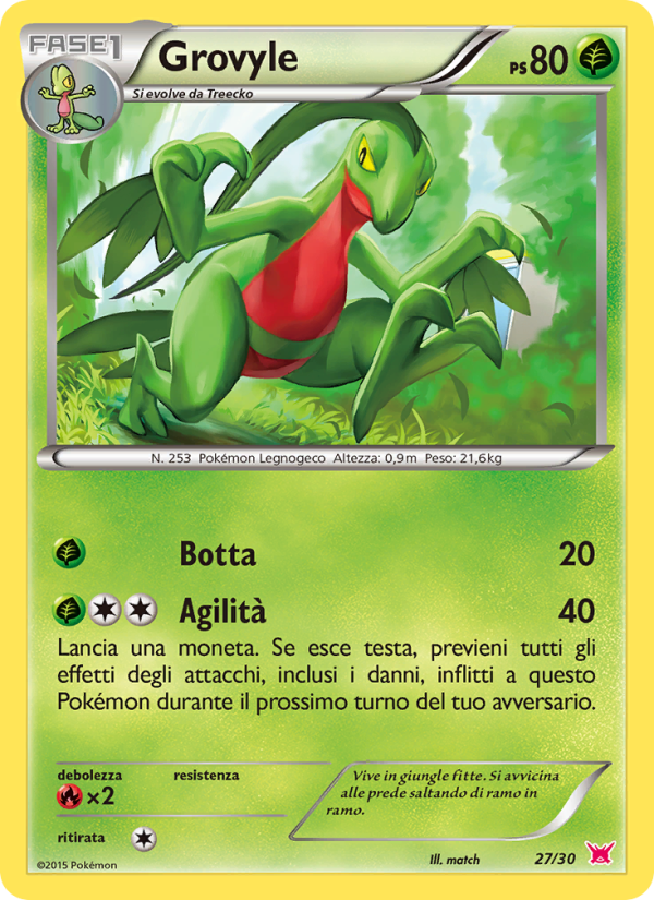 Grovyle 027/30 — XY trainer Kit (Latias) (Italian Pokémon TCG card)