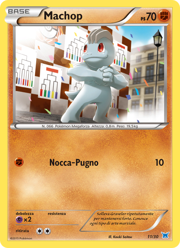 Machop 011/30 — XY trainer Kit (Latios) (Italian Pokémon TCG card)