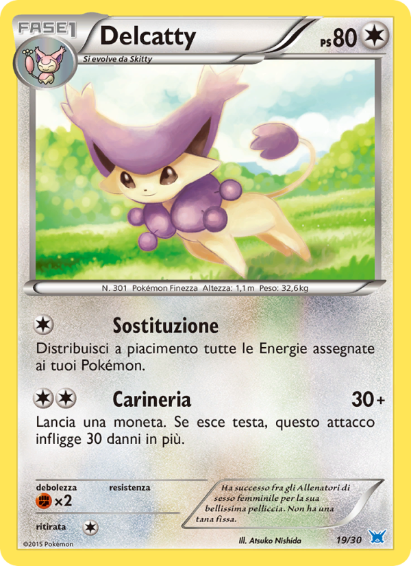 Delcatty 019/30 — XY trainer Kit (Latios) (Italian Pokémon TCG card)
