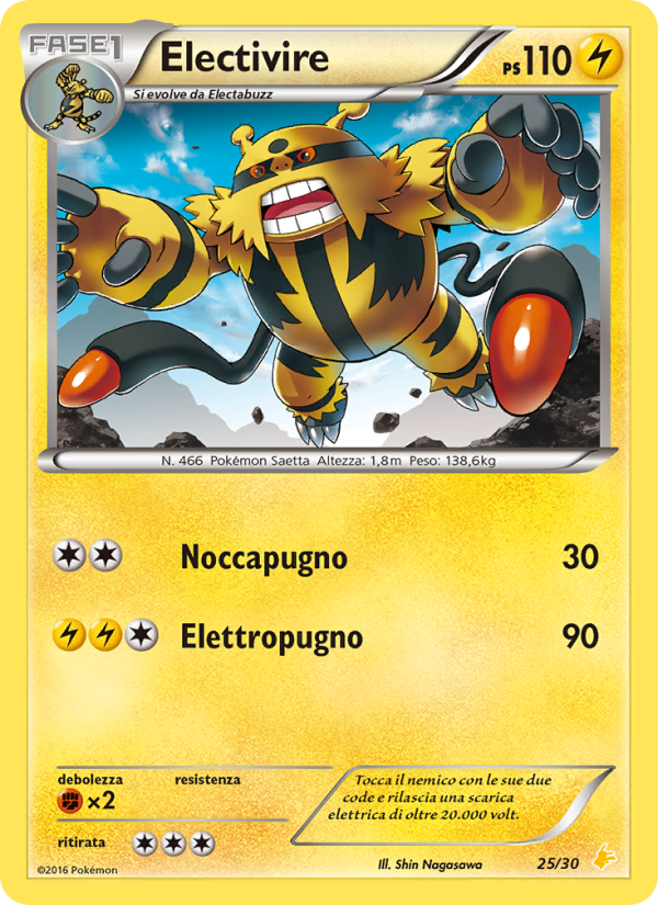 Electivire 025/30 — XY trainer Kit (Pikachu Libre) (Italian Pokémon TCG card)