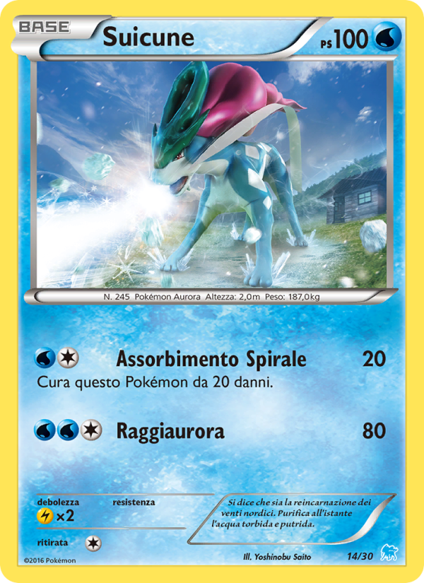 Suicune 014/30 — XY trainer Kit (Suicune) (Italian Pokémon TCG card)