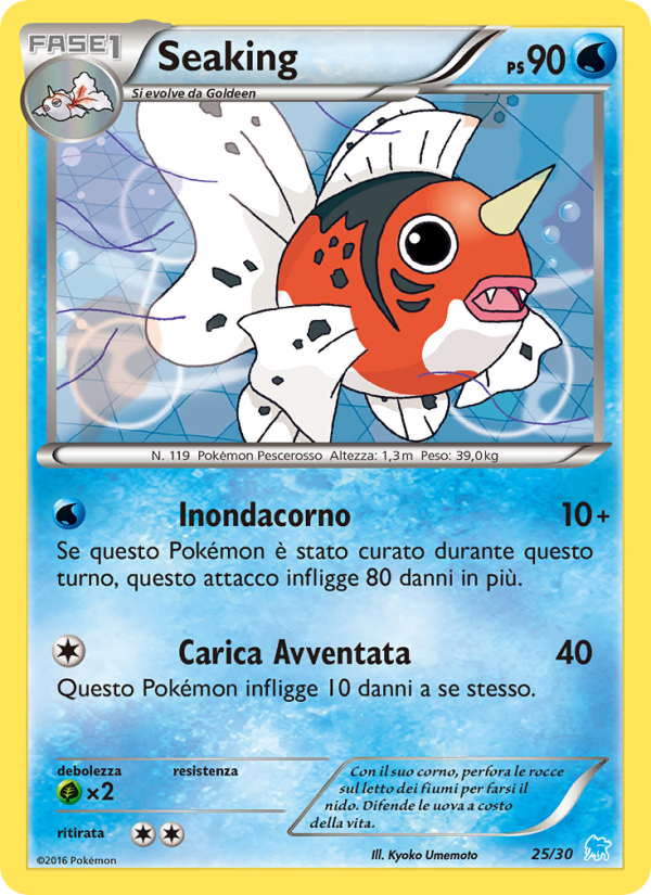 Seaking 025/30 — XY trainer Kit (Suicune) (Italian Pokémon TCG card)