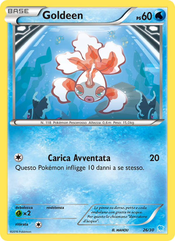 Goldeen 026/30 — XY trainer Kit (Suicune) (Italian Pokémon TCG card)
