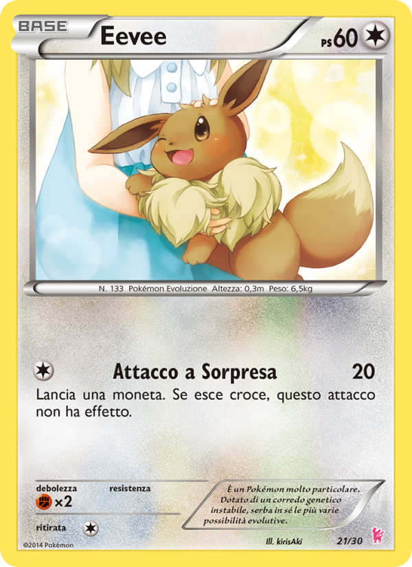 Eevee 021/30 — XY trainer Kit (Sylveon) (Italian Pokémon TCG card)