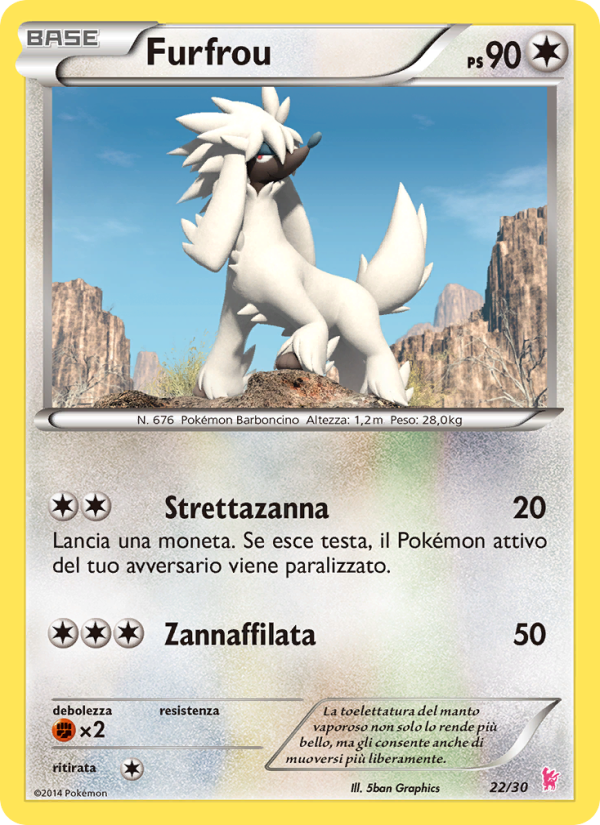 Furfrou 022/30 — XY trainer Kit (Sylveon) (Italian Pokémon TCG card)