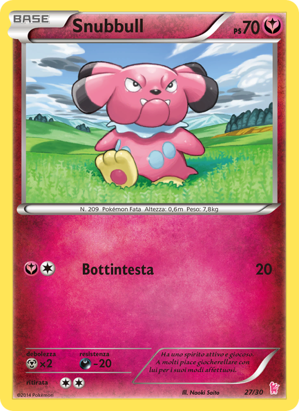 Snubbull 027/30 — XY trainer Kit (Sylveon) (Italian Pokémon TCG card)