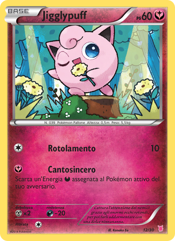 Jigglypuff 012/30 — XY trainer Kit (Wigglytuff) (Italian Pokémon TCG card)