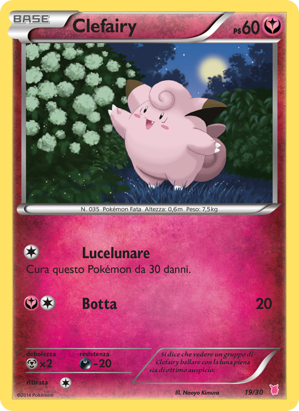 Clefairy 019/30 — XY trainer Kit (Wigglytuff) (Italian Pokémon TCG card)