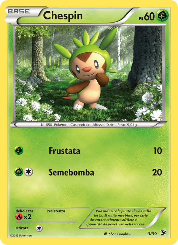 Chespin 003/39 — Benvenuti a Kalos (Italian Pokémon TCG card)