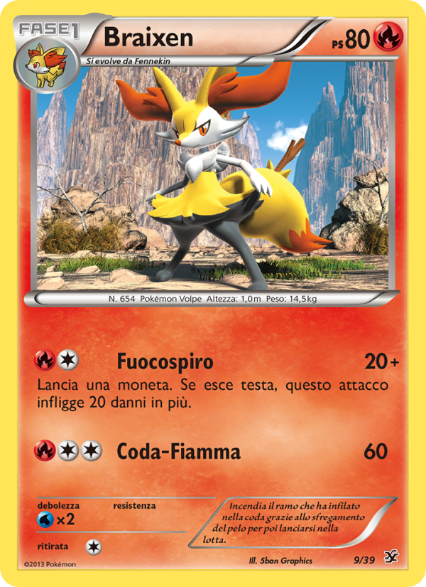 Braixen 009/39 — Benvenuti a Kalos (Italian Pokémon TCG card)