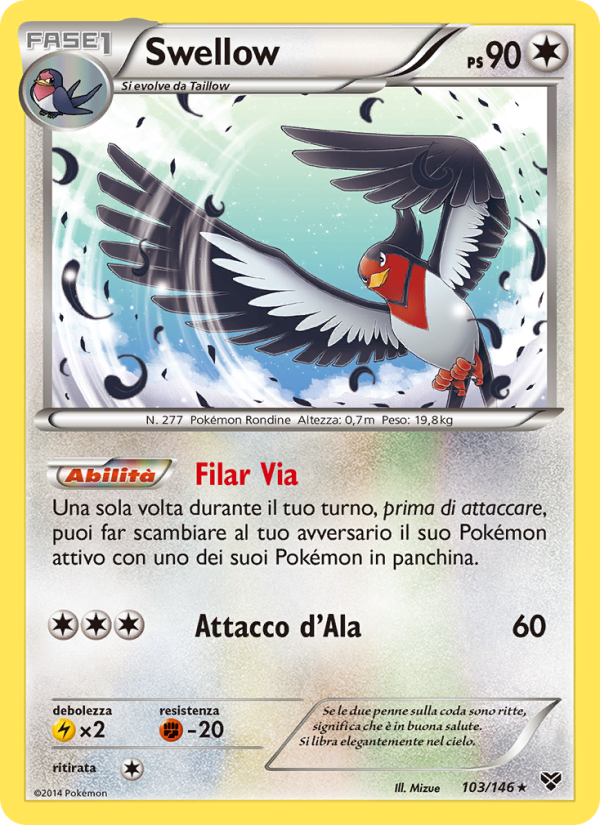 Swellow 103/146 — XY (Italian Pokémon TCG card)