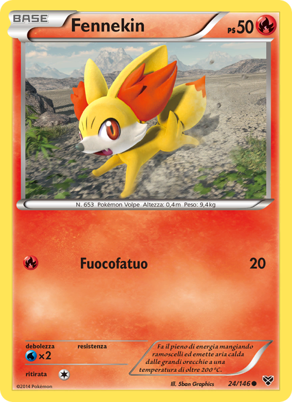 Fennekin 024/146 — XY (Italian Pokémon TCG card)