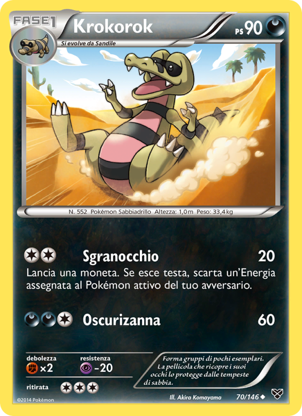 Krokorok 070/146 — XY (Italian Pokémon TCG card)