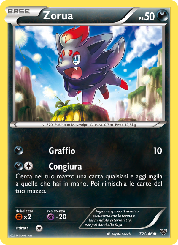 Zorua 072/146 — XY (Italian Pokémon TCG card)
