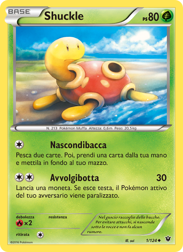Shuckle 001/129 — Destini Incrociati (Italian Pokémon TCG card)