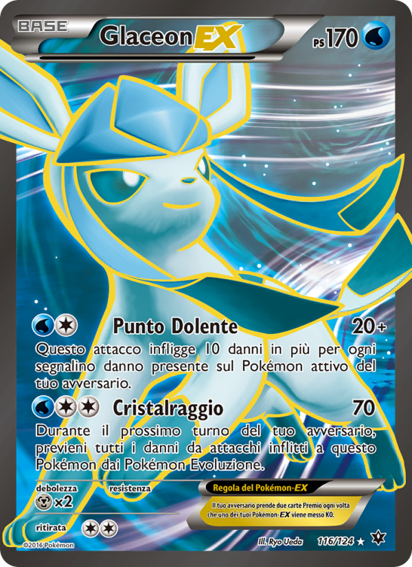 Glaceon EX 116/129 — Destini Incrociati (Italian Pokémon TCG card)