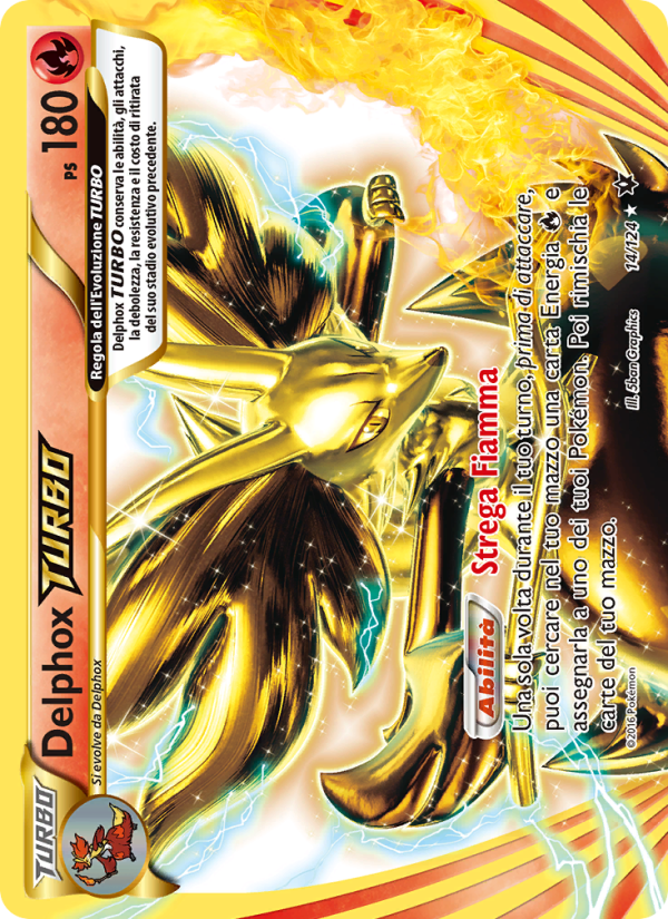 Delphox TURBO 014/129 — Destini Incrociati (Italian Pokémon TCG card)