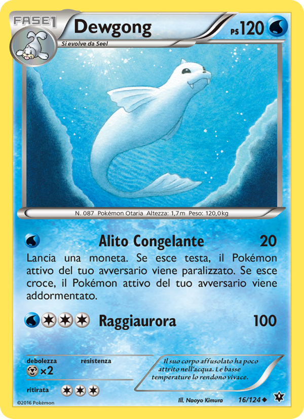 Dewgong 016/129 — Destini Incrociati (Italian Pokémon TCG card)