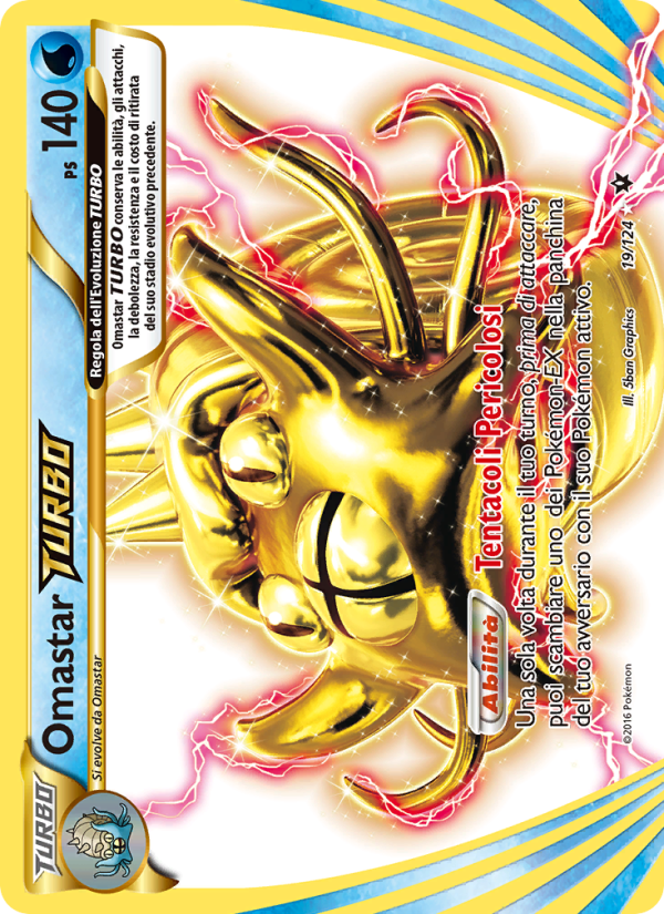 Omastar TURBO 019/129 — Destini Incrociati (Italian Pokémon TCG card)