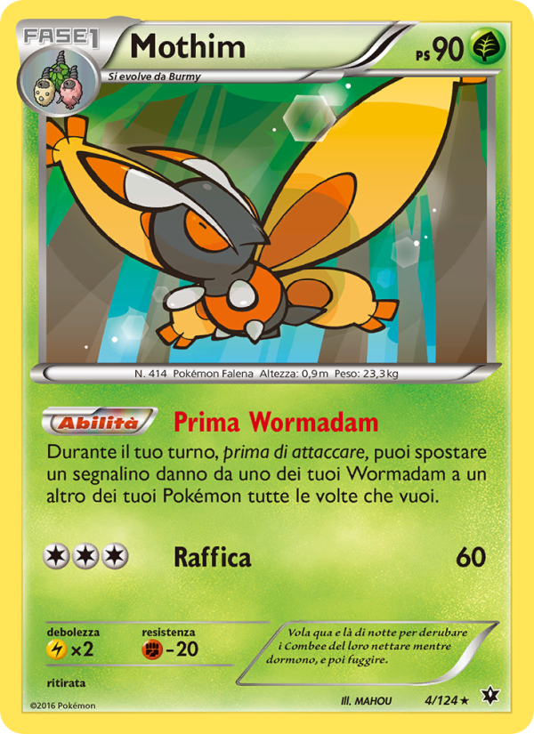 Mothim 004/129 — Destini Incrociati (Italian Pokémon TCG card)