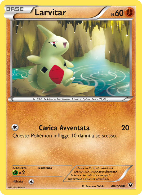 Larvitar 040/129 — Destini Incrociati (Italian Pokémon TCG card)