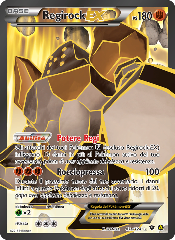 Regirock EX 43a — Destini Incrociati (Italian Pokémon TCG card)