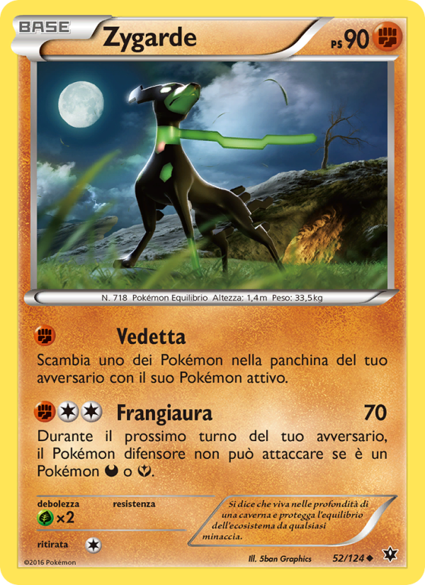 Zygarde 052/129 — Destini Incrociati (Italian Pokémon TCG card)