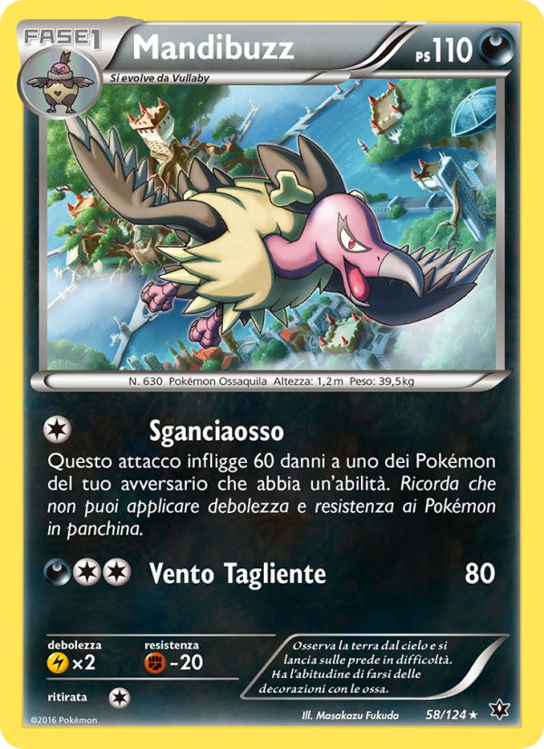 Mandibuzz 058/129 — Destini Incrociati (Italian Pokémon TCG card)