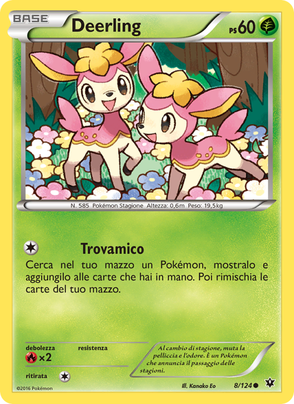 Deerling 008/129 — Destini Incrociati (Italian Pokémon TCG card)