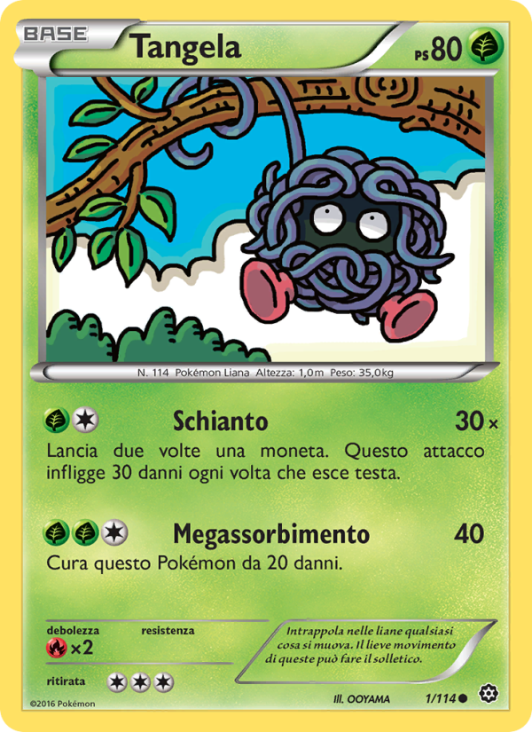 Tangela 001/116 — Steam Siege (Italian Pokémon TCG card)